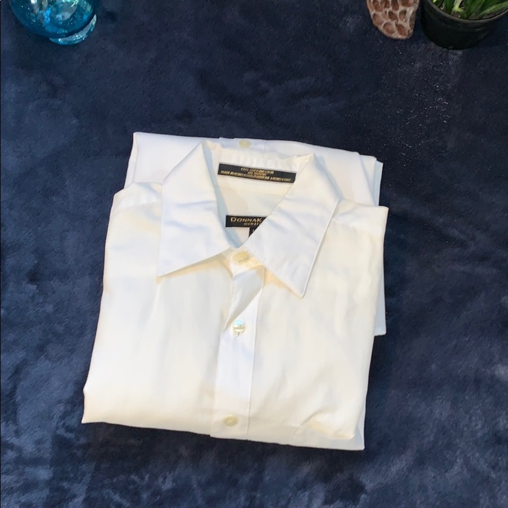 Donna Karan White Mens Dress Shirt, 15"x 32"/33"